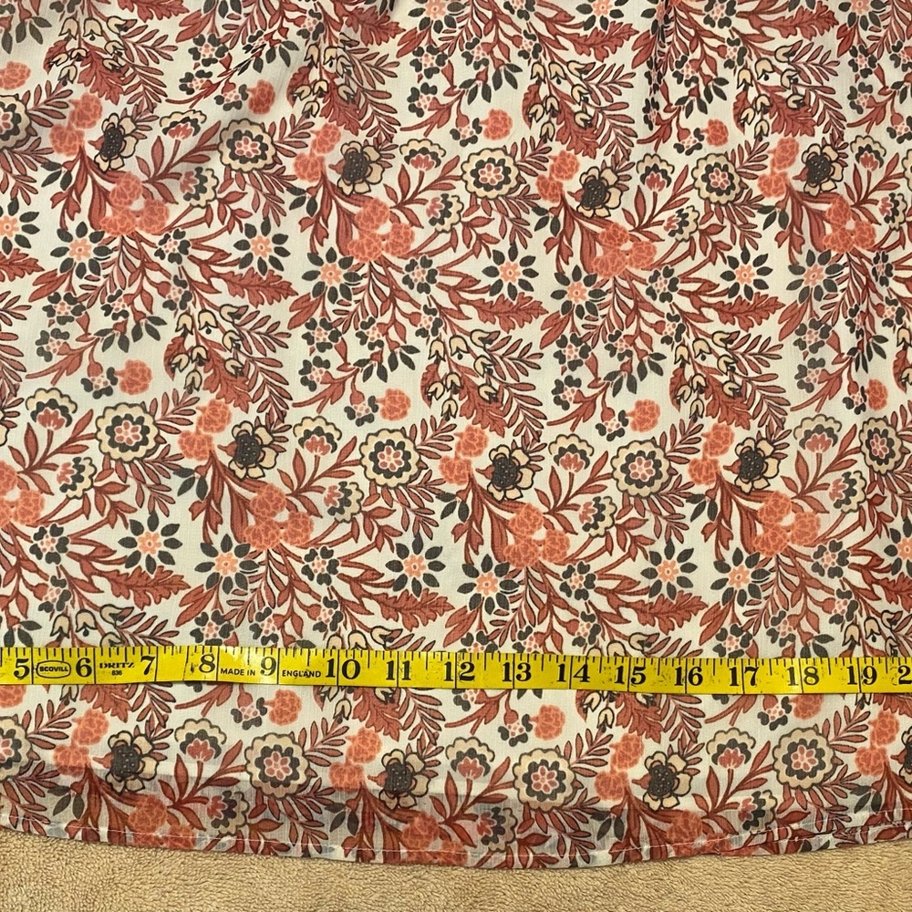 Lightweight chiffon-like peach/pink beige brown Women's almost tunic length top - Picture 6 of 10